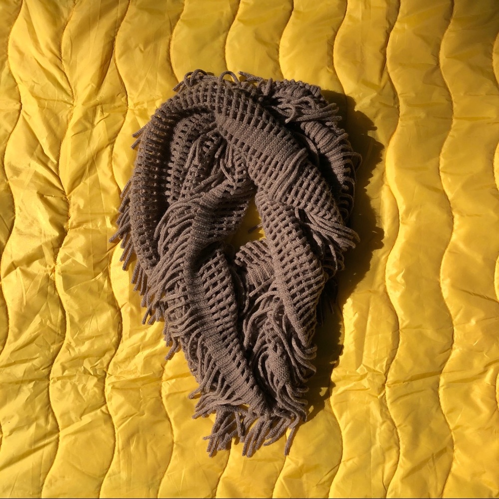 Taupe Fringe Scarf
